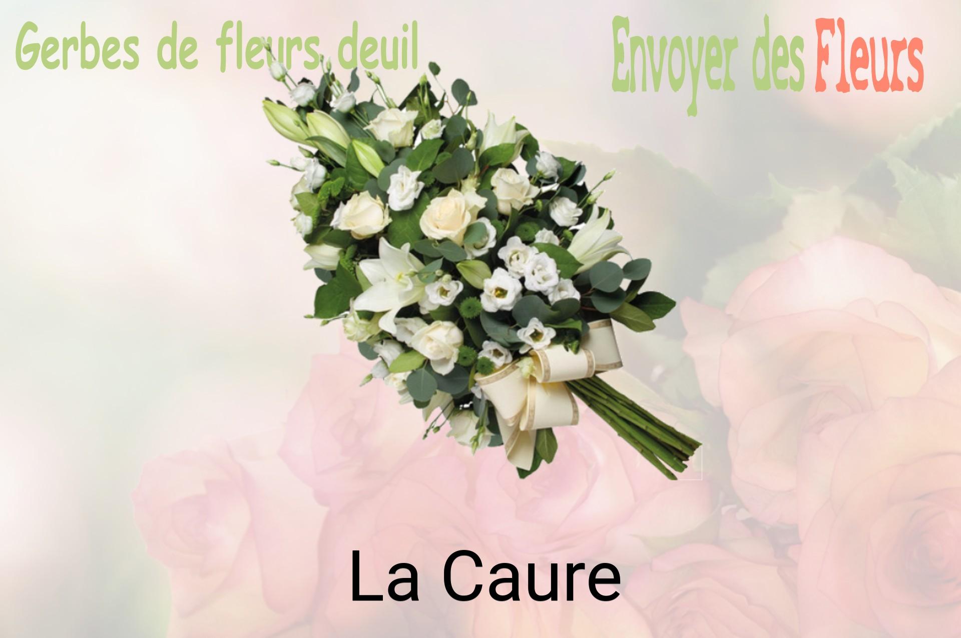 Gerbe de fleurs de deuil livrée à La Caure